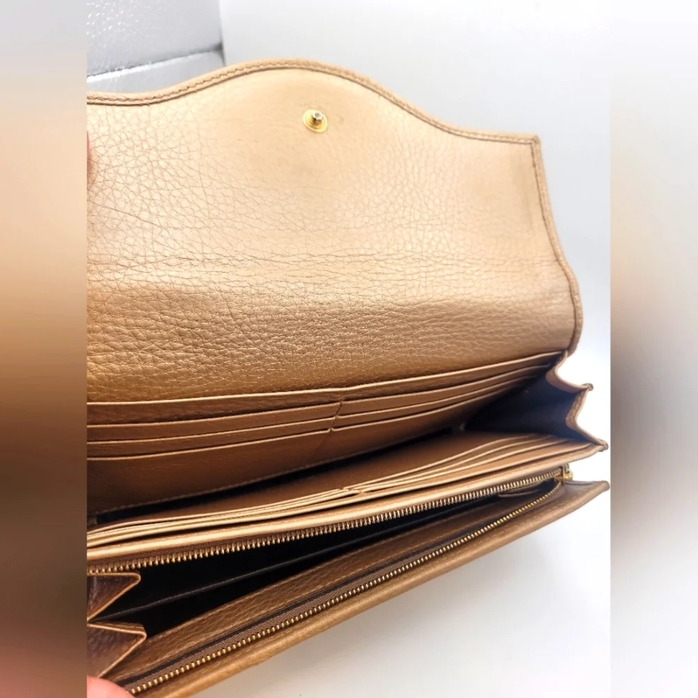 Gucci Brown Leather Interlocking GG Continental Wallet